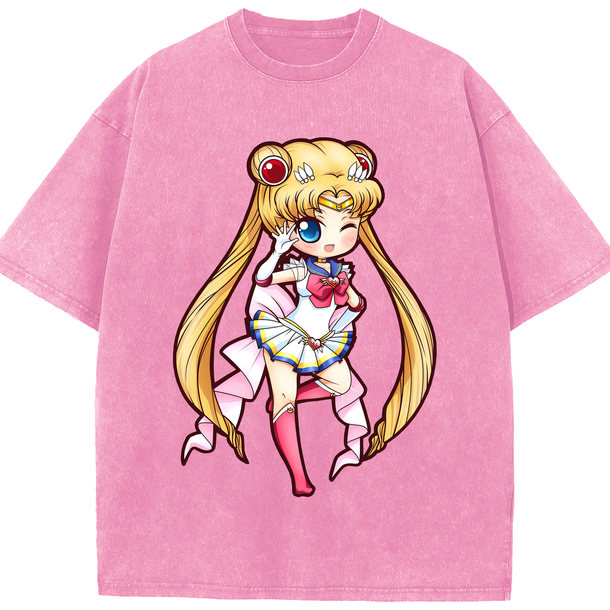 （画像用） 美少女戦士セーラームーン 月野 うさぎ つきの うさぎ Sailor Moon Tsukino Usagi 綿100% ヴィンテージ風 半袖Tシャツ（フロントプリント）
